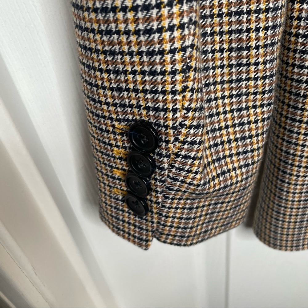 Talbots Houndstooth Wool Blend Woven From Italy Blazer Preppy Academia 14 - Picture 11 of 14
